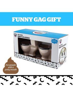 BigMouth Inc Toilet Shaped Ceramic Shot Glasses 2oz Novelty New in Box